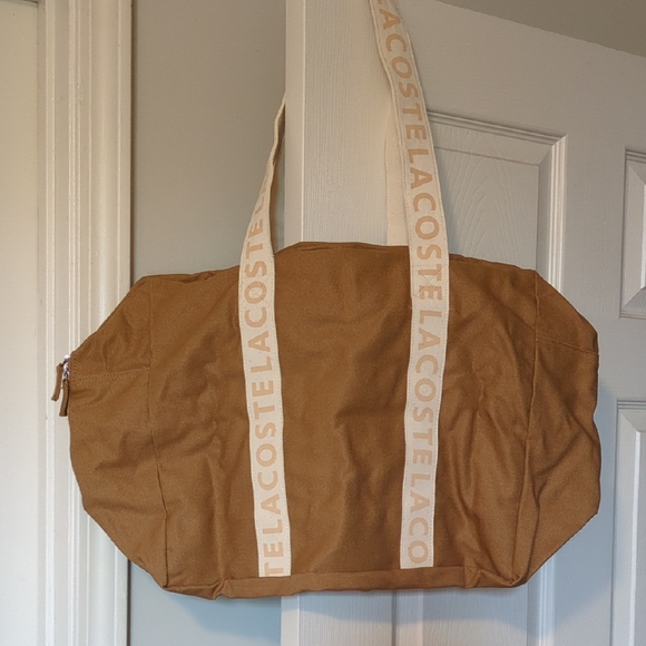 Lacoste Other - Lacoste Tan Canvas Tote Bag